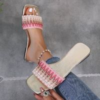 Women's Casual Color Block Open Toe Slides Slippers main image 4