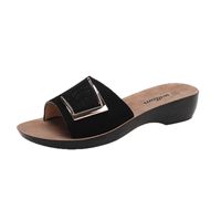 Women's Basic Geometric Solid Color Open Toe Slides Slippers main image 2