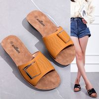 Women's Basic Geometric Solid Color Open Toe Slides Slippers main image 1