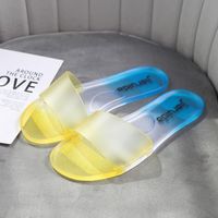 Women's Basic Color Block Open Toe Slides Slippers sku image 1