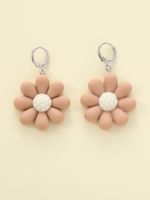 1 Pair Cute Sunflower Flower Daisy Resin Drop Earrings main image 4