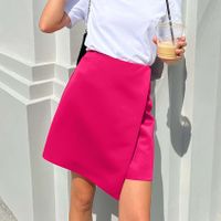 Summer Simple Style Solid Color Polyester Above Knee Skirts main image 1