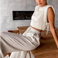 Holiday Women's Streetwear Solid Color Polyester Pants Sets Pants Sets main image 5