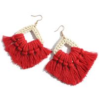 Casual Ethnic Style Geometric Cotton Thread Tassel Women's Drop Earrings 1 Pair main image 6