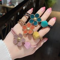 Women's IG Style Sweet Flower Plastic Resin Rubber Band Hair Tie main image 4