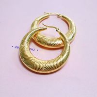 1 Pair Exaggerated Swirl Pattern Plating Stainless Steel 18K Gold Plated Earrings main image 1