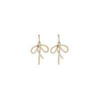 1 Pair Cute Sweet Bow Knot Copper 18K Gold Plated Ear Studs main image 3