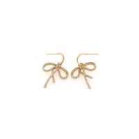 1 Pair Cute Sweet Bow Knot Copper 18K Gold Plated Ear Studs main image 2