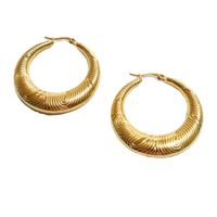 1 Pair Exaggerated Swirl Pattern Plating Stainless Steel 18K Gold Plated Earrings main image 5