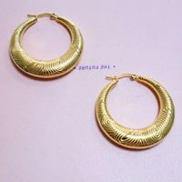 1 Pair Exaggerated Swirl Pattern Plating Stainless Steel 18K Gold Plated Earrings main image 4