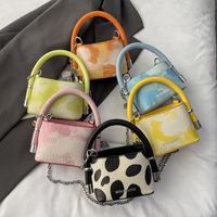 Women's Mini Pu Leather Clouds Marble Streetwear Zipper Handbag main image video