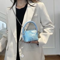 Frau Mini Pu-Leder Wolken Marmor Strassenmode Reißverschluss Handtasche main image 7