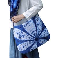 Women's Medium Polyester Cotton Geometric Color Block Vacation Square Magnetic Buckle Shoulder Bag sku image 5