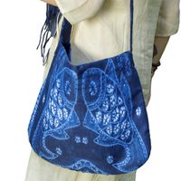 Women's Medium Polyester Cotton Geometric Color Block Vacation Square Magnetic Buckle Shoulder Bag sku image 4