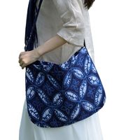 Women's Medium Polyester Cotton Geometric Color Block Vacation Square Magnetic Buckle Shoulder Bag sku image 11