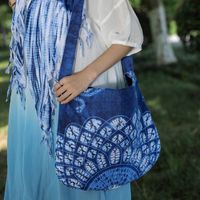 Women's Medium Polyester Cotton Geometric Color Block Vacation Square Magnetic Buckle Shoulder Bag main image 8