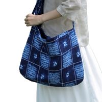 Women's Medium Polyester Cotton Geometric Color Block Vacation Square Magnetic Buckle Shoulder Bag sku image 2