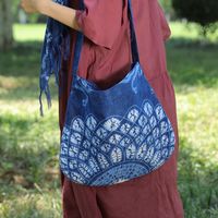 Women's Medium Polyester Cotton Geometric Color Block Vacation Square Magnetic Buckle Shoulder Bag main image 9
