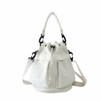 Women's Nylon Solid Color Classic Style Square String Shoulder Bag Bucket Bag sku image 9