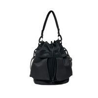Women's Nylon Solid Color Classic Style Square String Shoulder Bag Bucket Bag sku image 1