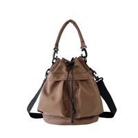 Women's Nylon Solid Color Classic Style Square String Shoulder Bag Bucket Bag sku image 8