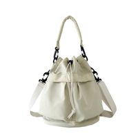 Women's Nylon Solid Color Classic Style Square String Shoulder Bag Bucket Bag sku image 4