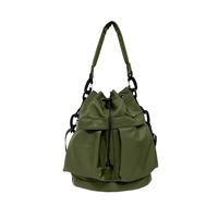 Women's Nylon Solid Color Classic Style Square String Shoulder Bag Bucket Bag sku image 2