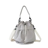 Women's Nylon Solid Color Classic Style Square String Shoulder Bag Bucket Bag sku image 6