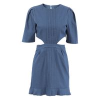 Women's Sheath Dress Simple Style Round Neck Hollow Out Short Sleeve Solid Color Above Knee Holiday Daily main image 4
