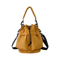 Women's Nylon Solid Color Classic Style Square String Shoulder Bag Bucket Bag sku image 7
