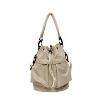 Women's Nylon Solid Color Classic Style Square String Shoulder Bag Bucket Bag sku image 3
