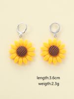 1 Pair Cute Sunflower Flower Daisy Resin Drop Earrings main image 2