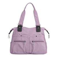 Women's Medium Nylon Solid Color Elegant Zipper Underarm Bag Shoulder Bag sku image 3