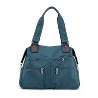 Women's Medium Nylon Solid Color Elegant Zipper Underarm Bag Shoulder Bag sku image 5