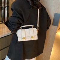 Women's Small Pu Leather Solid Color Streetwear Lock Clasp Crossbody Bag Shoulder Bag main image 4