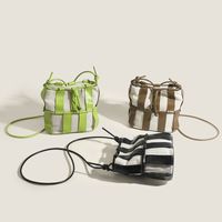 Women's Small Pu Leather Color Block Streetwear String Crossbody Bag Shoulder Bags main image 1