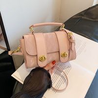 Women's Small Pu Leather Solid Color Streetwear Lock Clasp Crossbody Bag Shoulder Bag main image 7