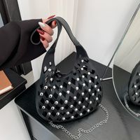 Women's Small Pu Leather Argyle Streetwear Pillow Shape Magnetic Buckle Underarm Bag main image 4