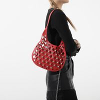Women's Small Pu Leather Argyle Streetwear Pillow Shape Magnetic Buckle Underarm Bag sku image 1