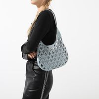 Women's Small Pu Leather Argyle Streetwear Pillow Shape Magnetic Buckle Underarm Bag sku image 4