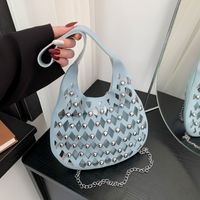Women's Small Pu Leather Argyle Streetwear Pillow Shape Magnetic Buckle Underarm Bag main image 6