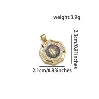 1 Piece 21 * 23mm Copper Zircon 18K Gold Plated Human Geometric Polished Pendant sku image 3