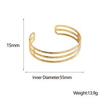 Vintage Style Simple Style Square Leaves Solid Color 304 Stainless Steel 18K Gold Plated Bangle In Bulk sku image 7