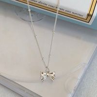 Sterling Silver Romantic Simple Style Butterfly Pendant Necklace sku image 1