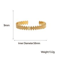 Vintage Style Simple Style Square Leaves Solid Color 304 Stainless Steel 18K Gold Plated Bangle In Bulk sku image 2