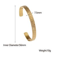 Vintage Style Simple Style Square Leaves Solid Color 304 Stainless Steel 18K Gold Plated Bangle In Bulk sku image 6