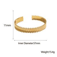Vintage Style Simple Style Square Leaves Solid Color 304 Stainless Steel 18K Gold Plated Bangle In Bulk sku image 8