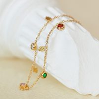 Casual Simple Style Colorful Snake Stainless Steel Women's Anklet main image 1