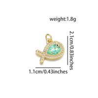 1 Piece 11 * 21mm 21 * 11mm Copper Zircon 18K Gold Plated Fish Polished Pendant sku image 4