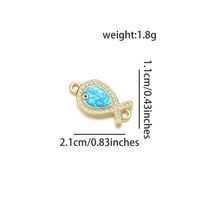 1 Piece 11 * 21mm 21 * 11mm Copper Zircon 18K Gold Plated Fish Polished Pendant sku image 8